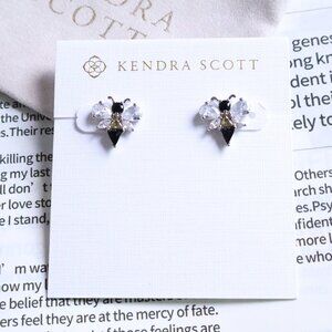 Kendra Scott Bee Silver Crystal Stud Earrings